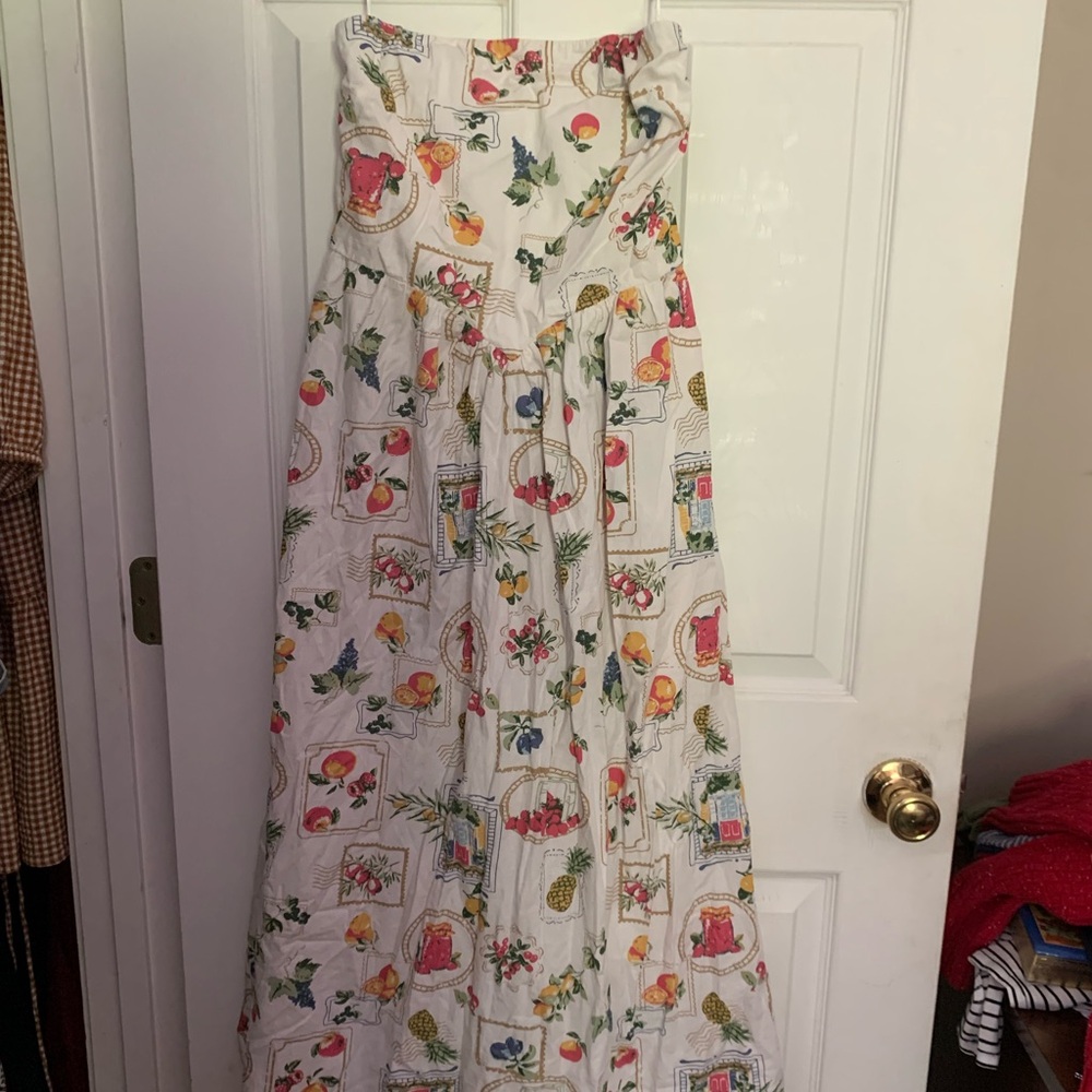 White Floral Print Maxi Dress